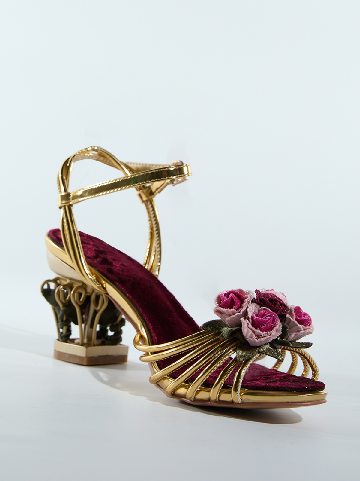 Lolovivi Flower Velvet Sandals