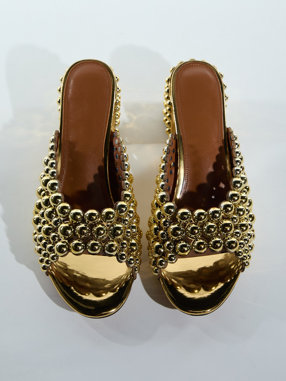 Lolek Bead Metallic Sandals