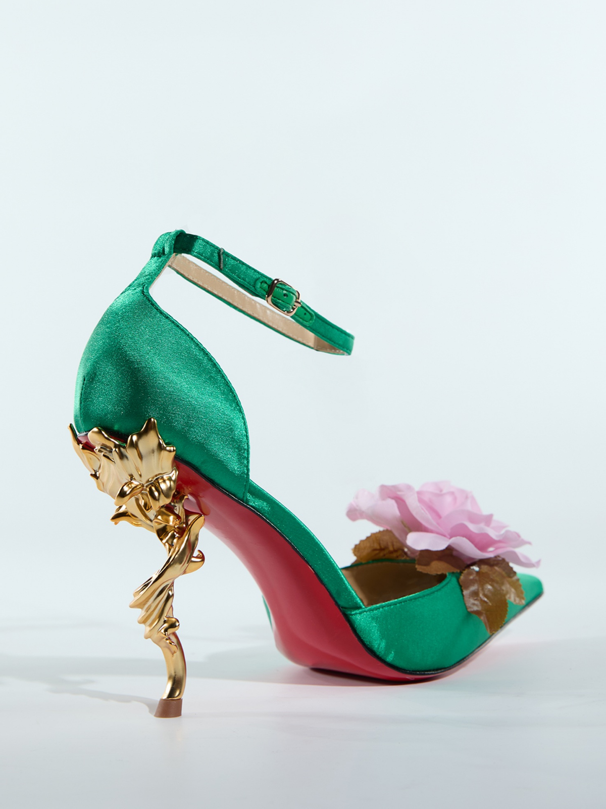 Lolotea Flower Satin Heels