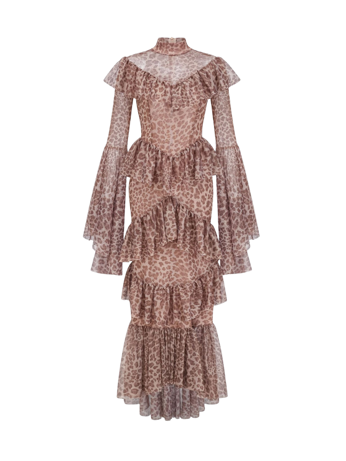 Astrophel Bell Sleeve Leopard Midi Dress