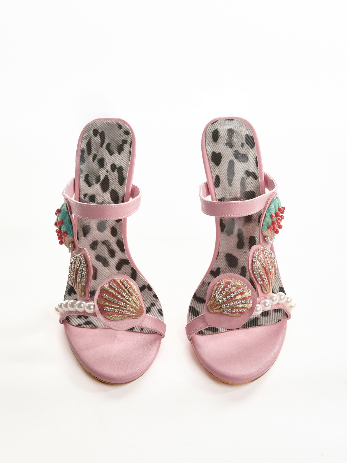 Lokesh Shell Pearl Leopard Sandals