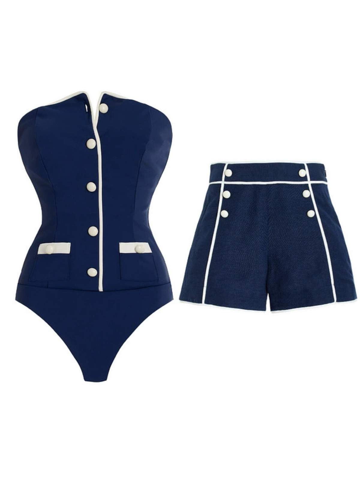 Waeltrix Button Swimwear Two Piece Set
