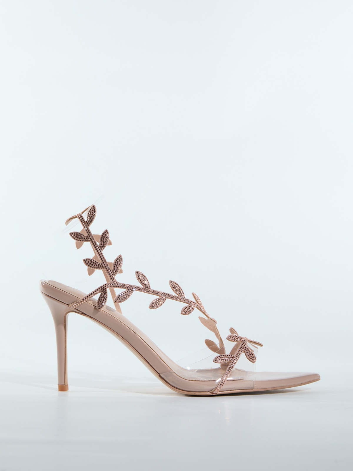 Lorana Leaf Rhinestone Sandals In Gold